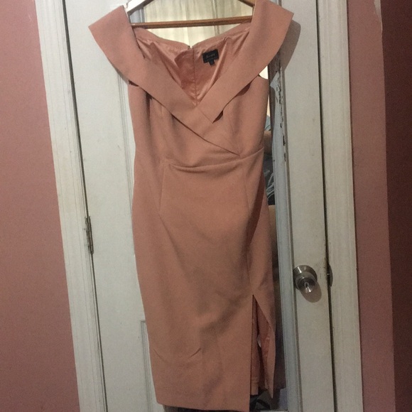 Bardot off the shoulder  blush pink dress - Picture 6 of 8